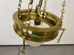 Best Pamono Vienna Secession Brass Hanging Lamp attributed Kolo Moser, 1890s