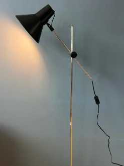 Discount Pamono Vintage Adjustable Black Floor Lamp in style of Hoogervorst