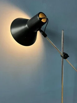 Discount Pamono Vintage Adjustable Black Floor Lamp in style of Hoogervorst
