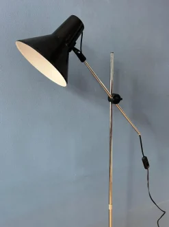 Discount Pamono Vintage Adjustable Black Floor Lamp in style of Hoogervorst