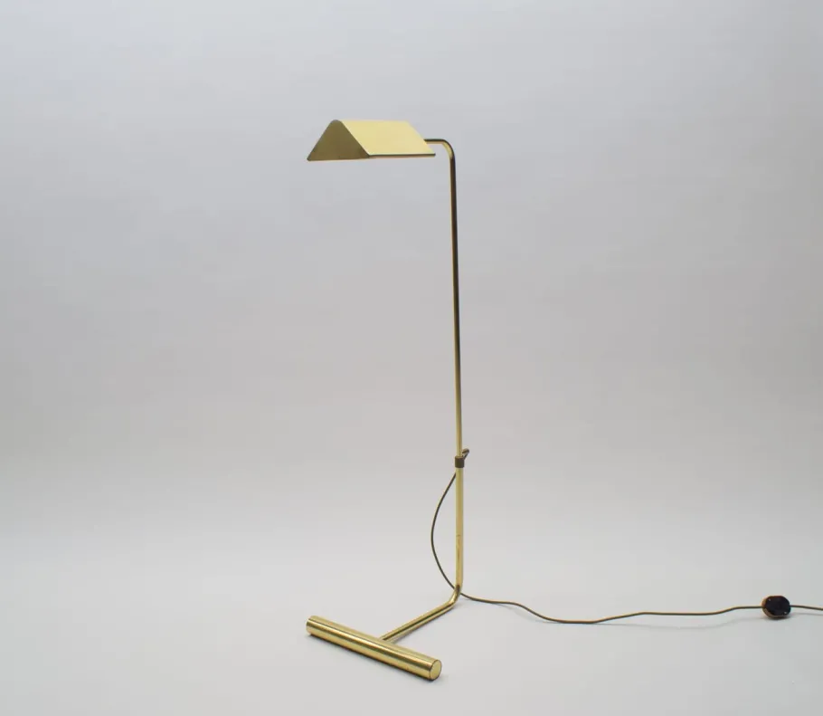 Clearance Pamono Vintage Adjustable Brass Floor Lamp