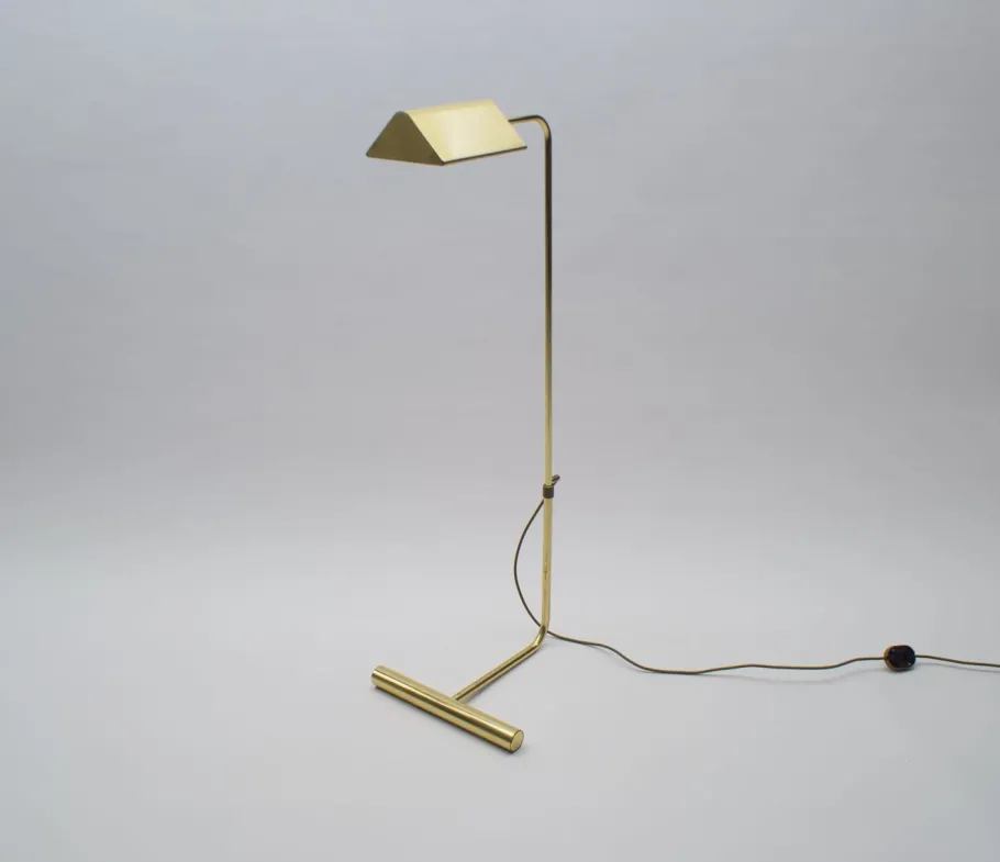 Clearance Pamono Vintage Adjustable Brass Floor Lamp