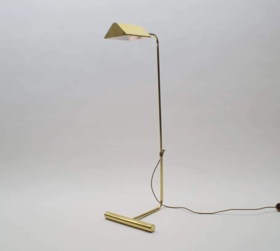 Clearance Pamono Vintage Adjustable Brass Floor Lamp