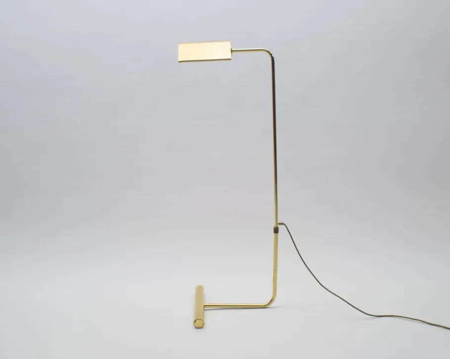 Clearance Pamono Vintage Adjustable Brass Floor Lamp