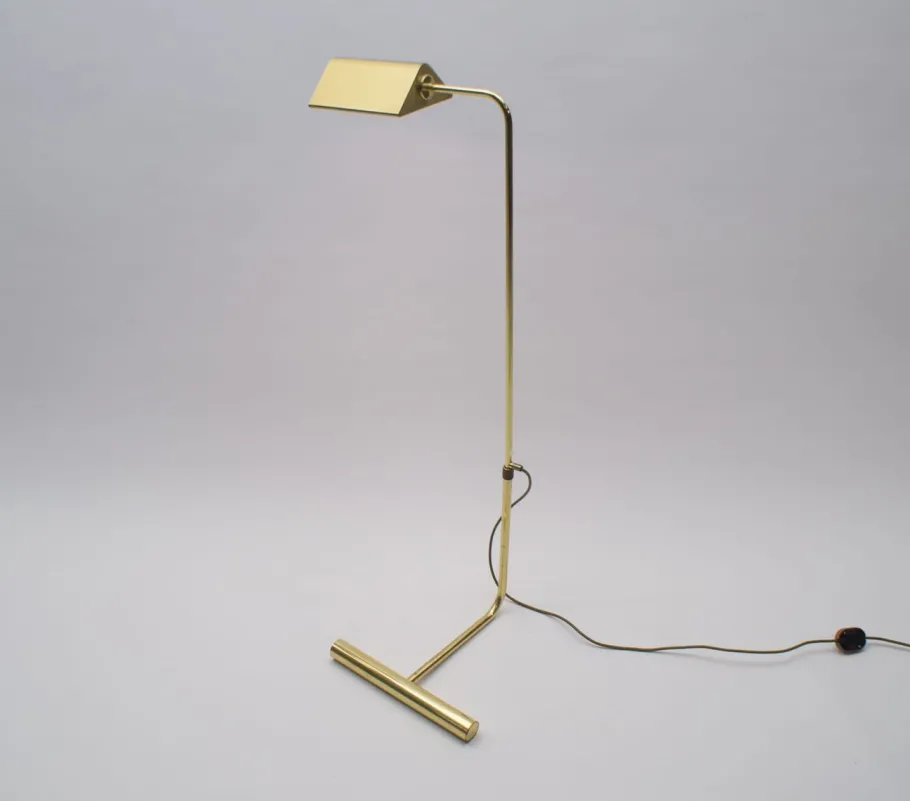 Clearance Pamono Vintage Adjustable Brass Floor Lamp