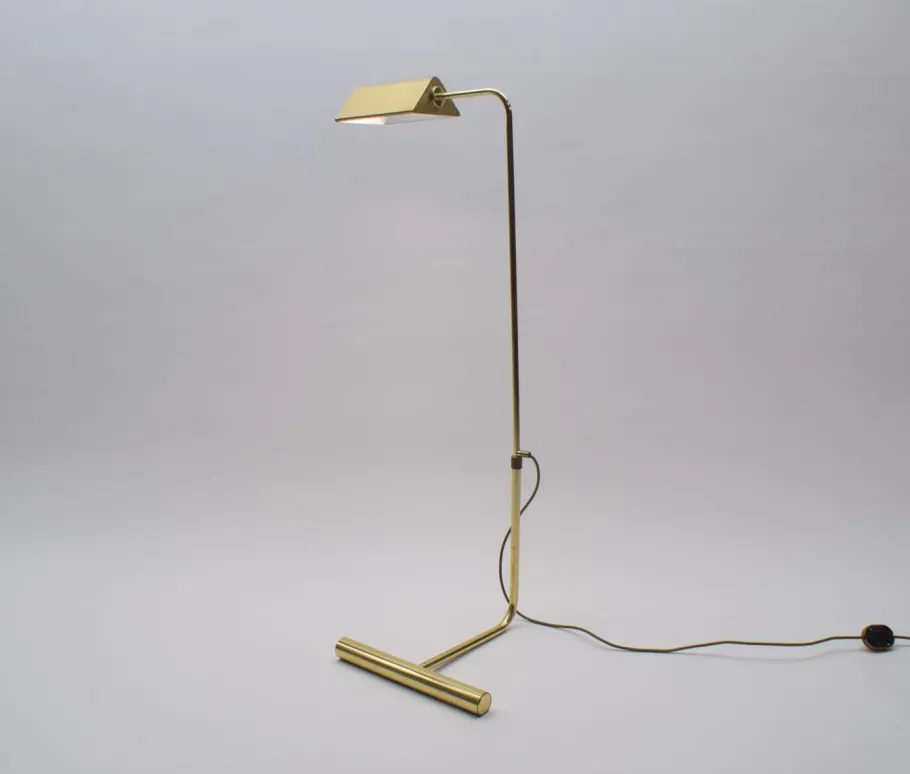 Clearance Pamono Vintage Adjustable Brass Floor Lamp