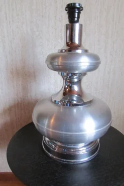 Pamono Vintage Aluminum and Stainless Steel Table Lamp, 1970s