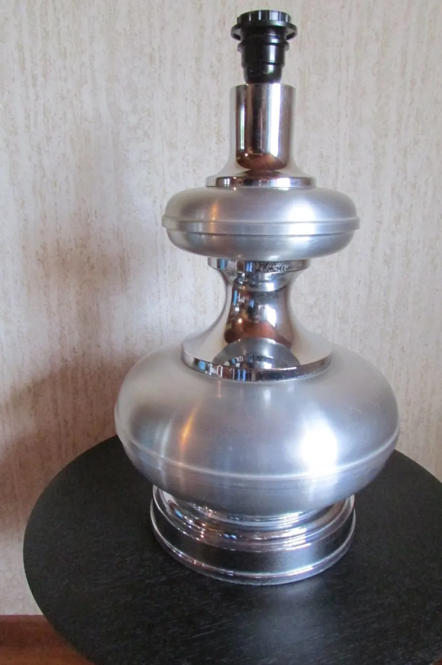 Pamono Vintage Aluminum and Stainless Steel Table Lamp, 1970s