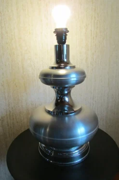 Pamono Vintage Aluminum and Stainless Steel Table Lamp, 1970s