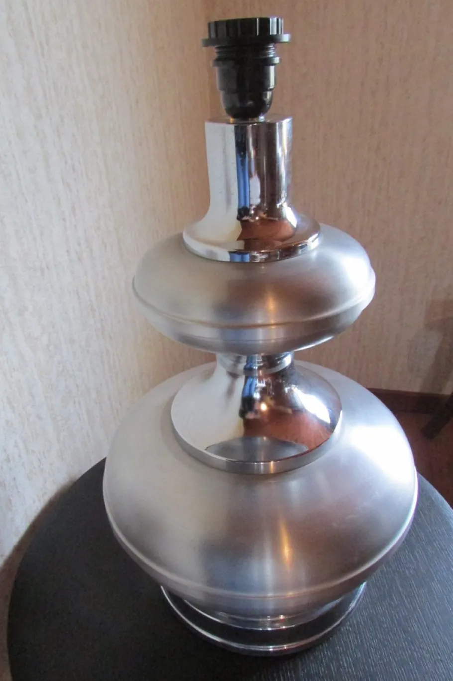Pamono Vintage Aluminum and Stainless Steel Table Lamp, 1970s
