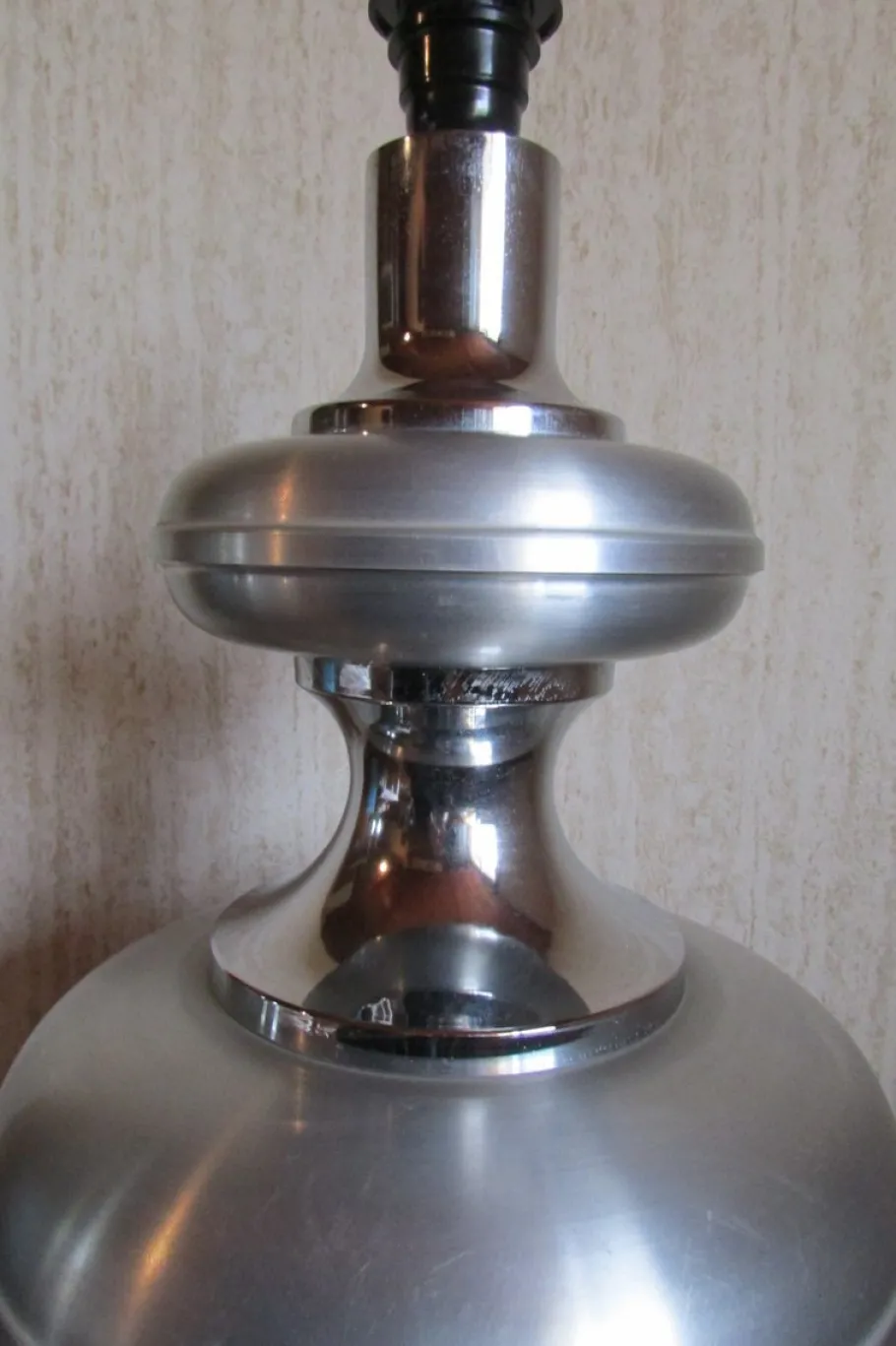 Pamono Vintage Aluminum and Stainless Steel Table Lamp, 1970s