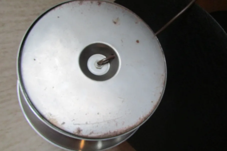 Pamono Vintage Aluminum and Stainless Steel Table Lamp, 1970s