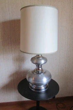 Pamono Vintage Aluminum and Stainless Steel Table Lamp, 1970s