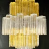 Discount Pamono Vintage Amber and Crystal Murano Glass Chandelier, 1980s