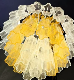 Discount Pamono Vintage Amber and Crystal Murano Glass Chandelier, 1980s