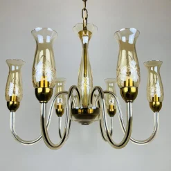 Discount Pamono Vintage Amber Murano Chandelier from De Majo, Italy, 1970s