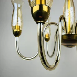 Discount Pamono Vintage Amber Murano Chandelier from De Majo, Italy, 1970s
