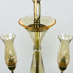 Discount Pamono Vintage Amber Murano Chandelier from De Majo, Italy, 1970s