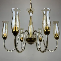 Discount Pamono Vintage Amber Murano Chandelier from De Majo, Italy, 1970s