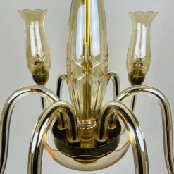 Discount Pamono Vintage Amber Murano Chandelier from De Majo, Italy, 1970s