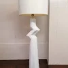 Pamono Vintage American Postmodern Textured Plaster Zig Zag Floor Lamp, 1980s