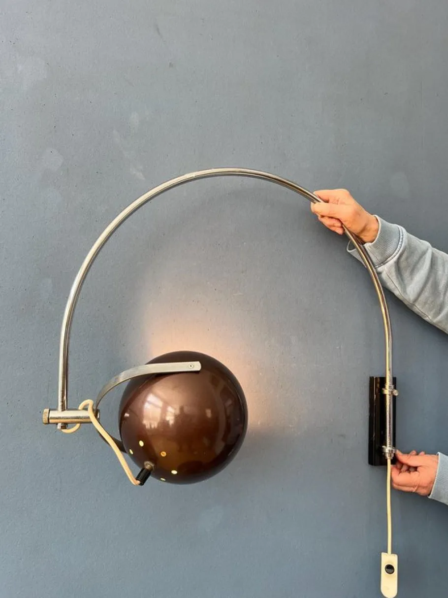 Best Pamono Vintage Arc Eyeball Wall Lamp from Herda