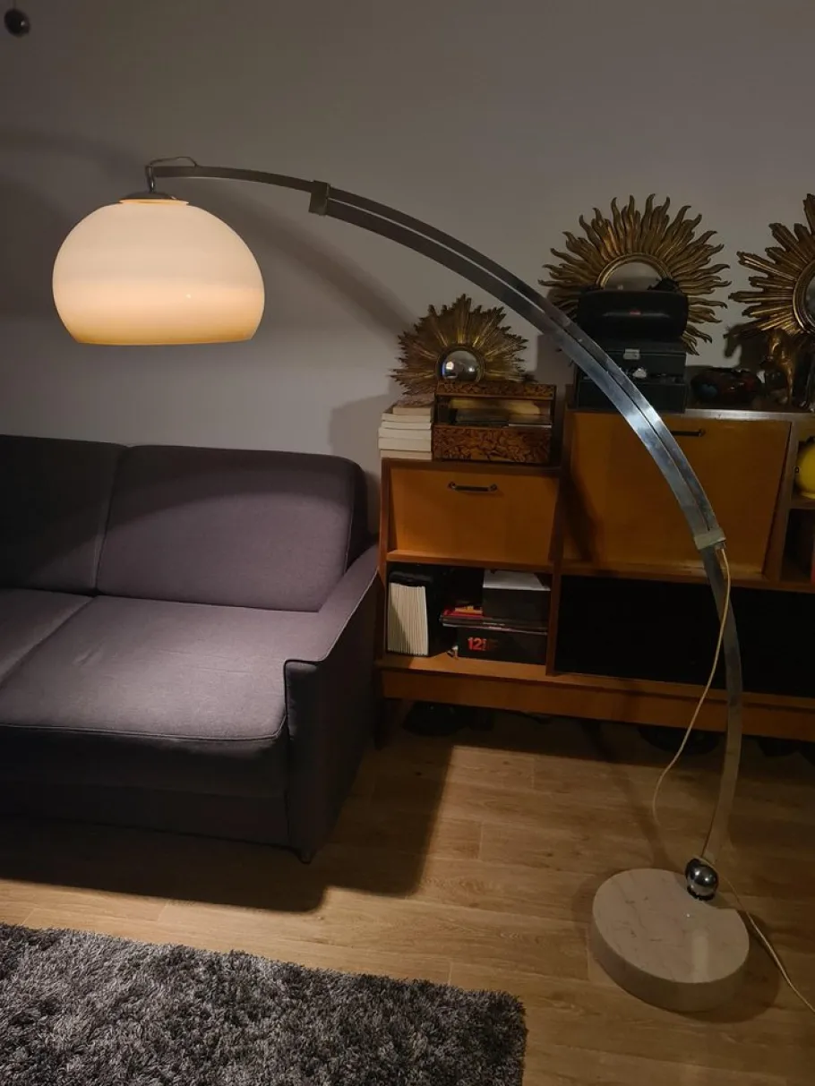 New Pamono Vintage Arc Floor Lamp attributed to Harvey Guzzini, 1970