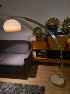 New Pamono Vintage Arc Floor Lamp attributed to Harvey Guzzini, 1970