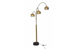 Outlet Pamono Vintage Arc 3-Light Floor Lamp in Brushed Brass
