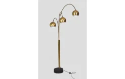 Outlet Pamono Vintage Arc 3-Light Floor Lamp in Brushed Brass