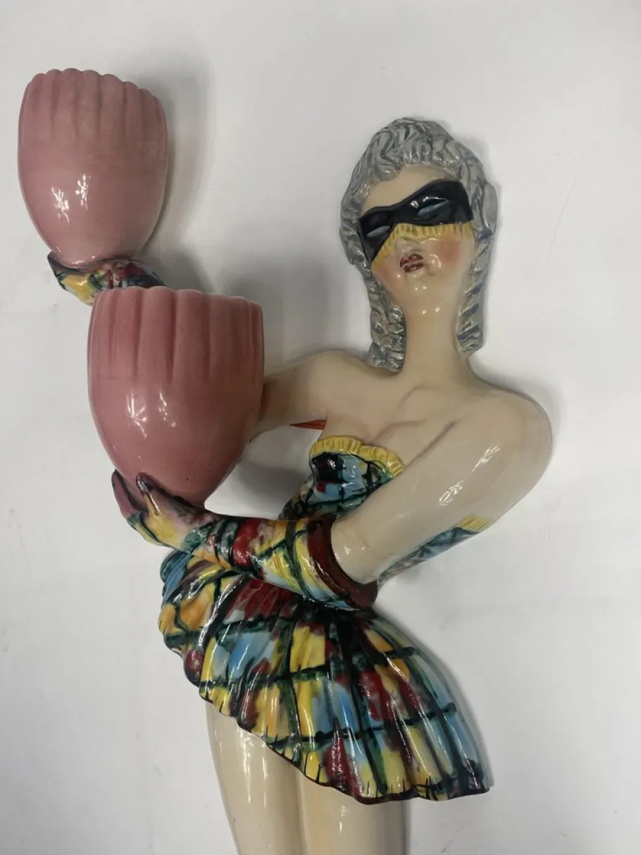 Sale Pamono Vintage Arlecchino Wall Lights in Venetian Ceramic, 1950s, Set of 2