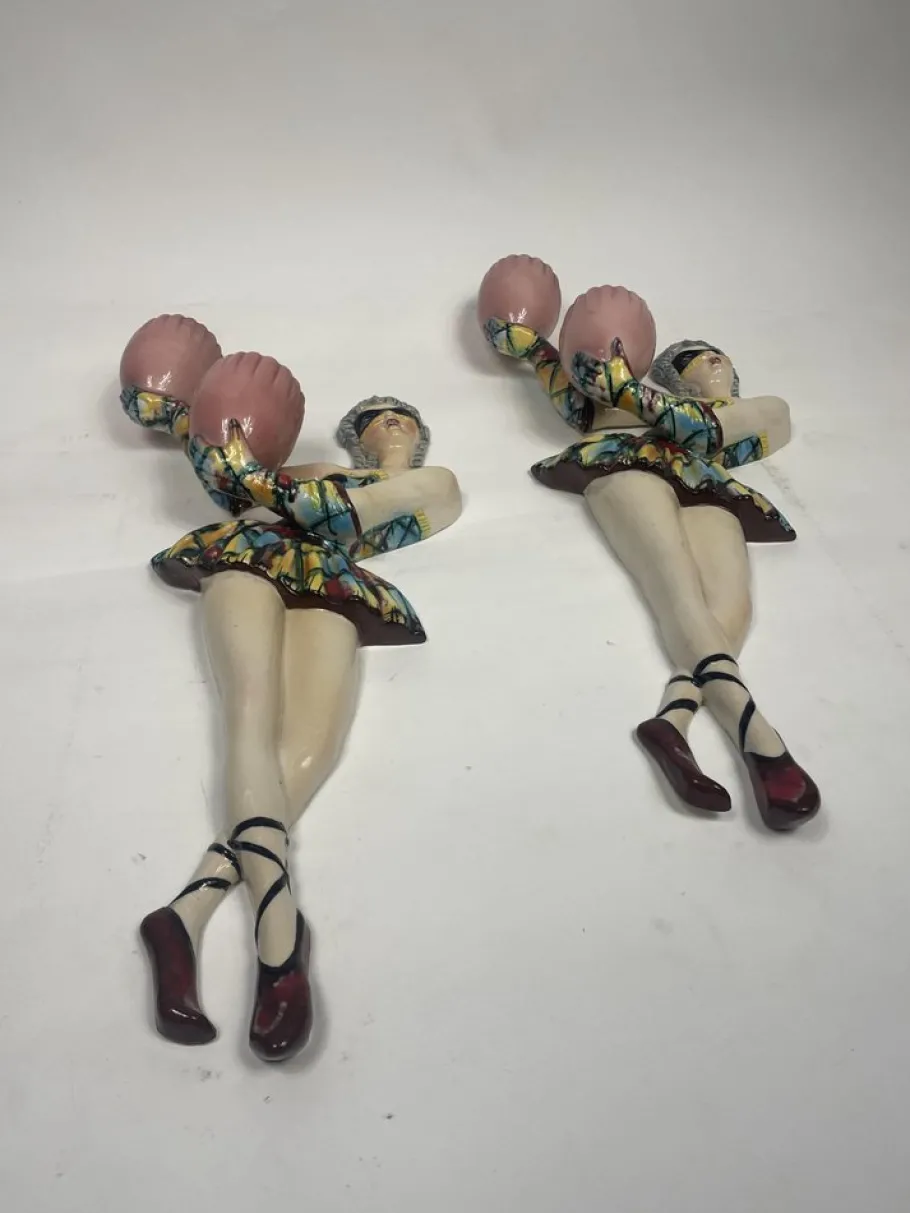 Sale Pamono Vintage Arlecchino Wall Lights in Venetian Ceramic, 1950s, Set of 2