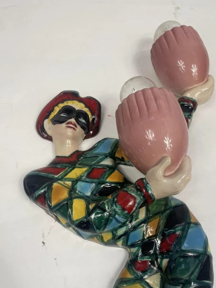 Sale Pamono Vintage Arlecchino Wall Lights in Venetian Ceramic, 1950s, Set of 2