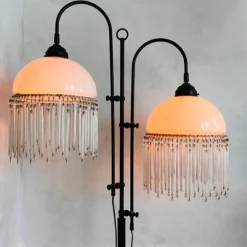 Discount Pamono Vintage Art Deco Floor Lamp with Glass Lampshades