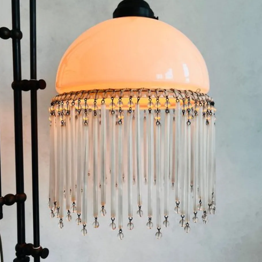 Discount Pamono Vintage Art Deco Floor Lamp with Glass Lampshades