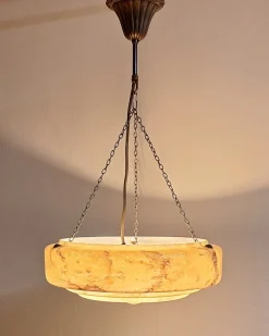 Best Pamono Vintage Art Deco Hanging Lamp in Marbled Glass, 1920s