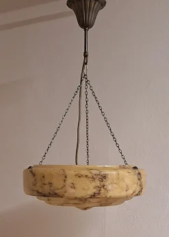 Best Pamono Vintage Art Deco Hanging Lamp in Marbled Glass, 1920s