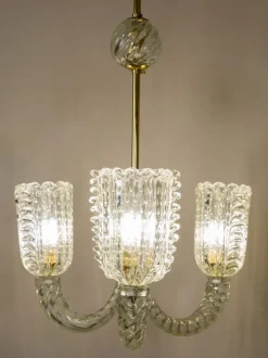 Clearance Pamono Vintage Art Deco Murano Glass Chandelier attributed to Ercole Barovier for Barovier & Toso, 1930s