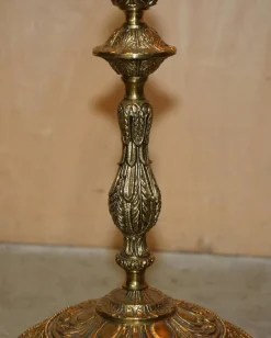 Discount Pamono Vintage Art Deco Opaline Glass and Brass Floor Lamps, 1920s, Set of 2