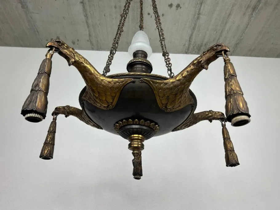 Discount Pamono Vintage Art Deco Pendant with Bronze Eagles, 1930s