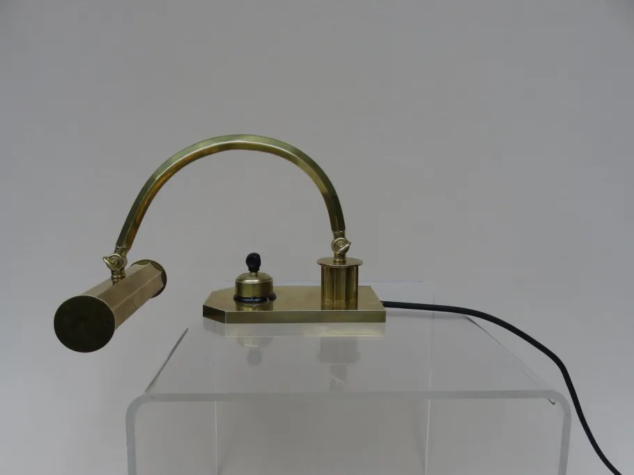 Best Pamono Vintage Art Deco Polished Brass Piano Light