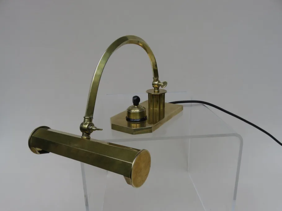 Best Pamono Vintage Art Deco Polished Brass Piano Light