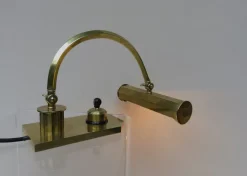 Best Pamono Vintage Art Deco Polished Brass Piano Light