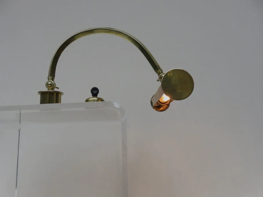 Best Pamono Vintage Art Deco Polished Brass Piano Light