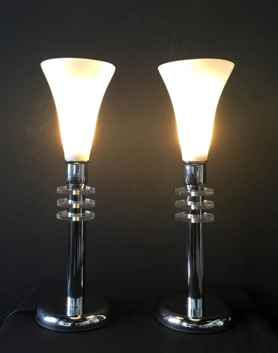 Discount Pamono Vintage Art Deco Table Lamps, Set of 2