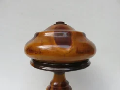 Clearance Pamono Vintage Art Deco Wooden Mushroom Table Lamps, Set of 2