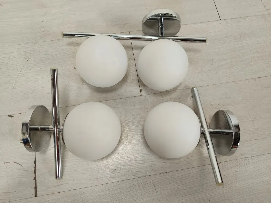 New Pamono Vintage Ball Wall Lights, 1970, Set of 3
