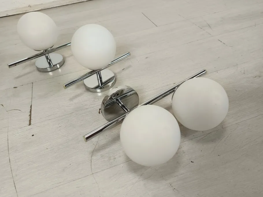 New Pamono Vintage Ball Wall Lights, 1970, Set of 3