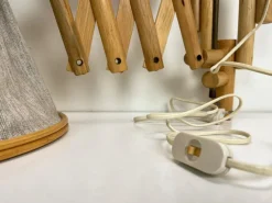 Pamono Vintage Bamboo Extendible Harmonica Scissor Wall Lamp, 1960s
