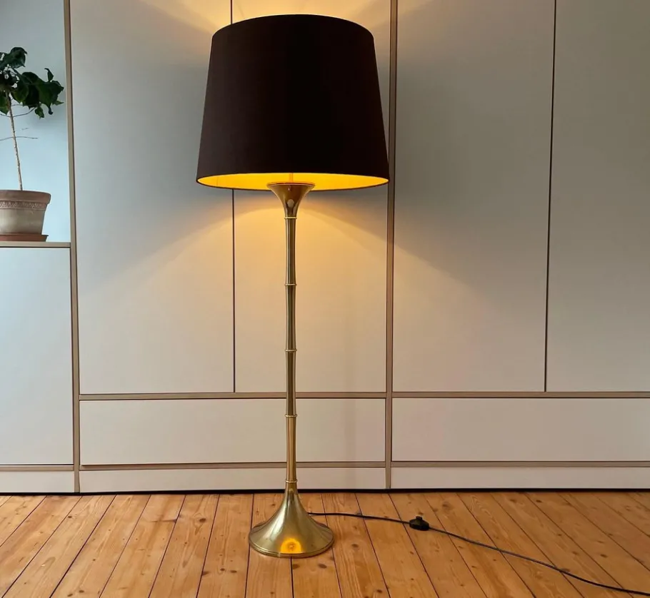 New Pamono Vintage Bamboo Lamp by Ingo Maurer, 1970s